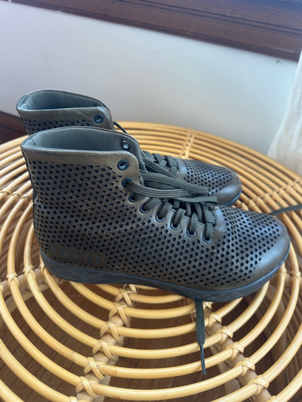 NOBULL Olive Green Perforated High-Top Athletic Shoes